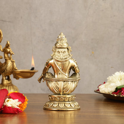 Pure Brass Superfine Ayyappa Swamy Idol - 6 in Height