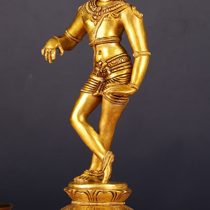 Pure Brass Vrishavahana Lord Shiva Statue 11"