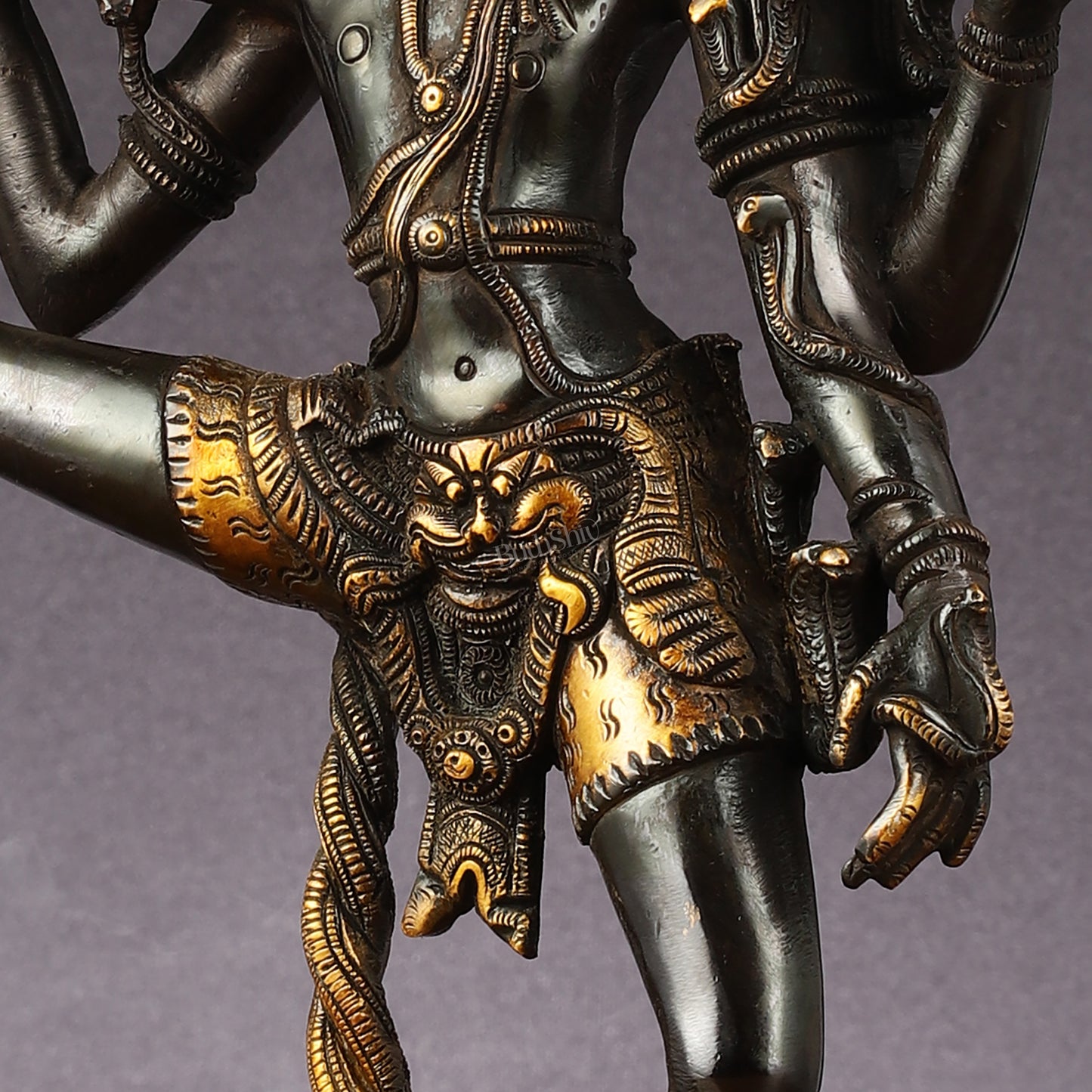 Brass Dancing Shiva Statue - Black finish - 18 "