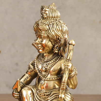 Pure Brass Seated Ram Lalla Superfine Idol - 5 in Height