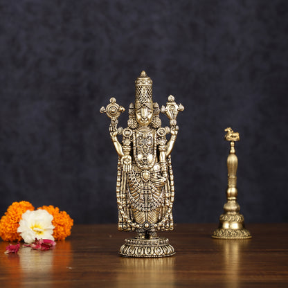 Pure Brass Superfine Tirupati Balaji Idol - Intricately Carved