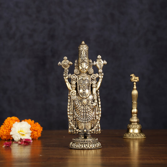 Pure Brass Superfine Tirupati Balaji Idol - Intricately Carved