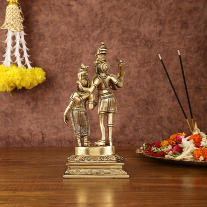 Pure Brass Superfine Shiv Parvati Idol - 9"