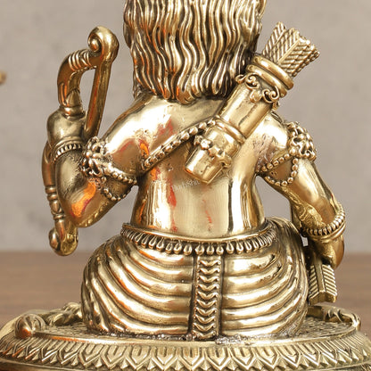 Pure Brass Seated Ram Lalla Superfine Idol - 5 in Height