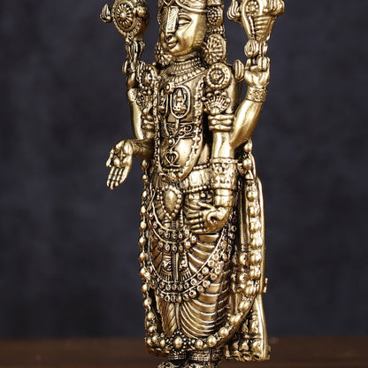 Pure Brass Superfine Tirupati Balaji Idol - Intricately Carved