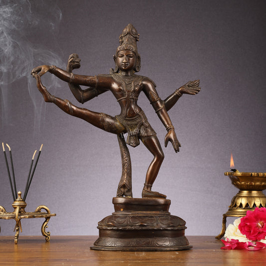 Pure Brass Dancing Shiva statue | 14" Height