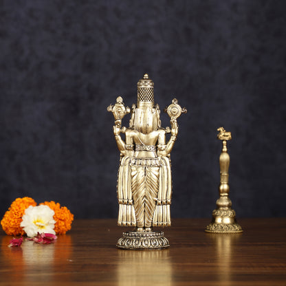 Pure Brass Superfine Tirupati Balaji Idol - Intricately Carved