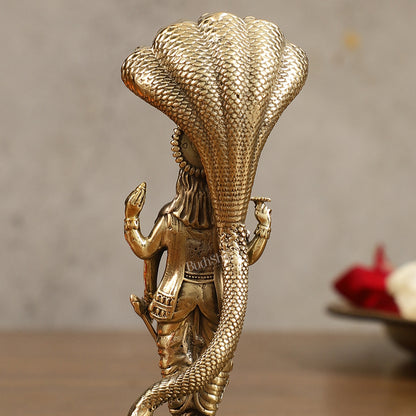 Pure Brass Standing Vishnu with Sheshanaga - 4 in Height