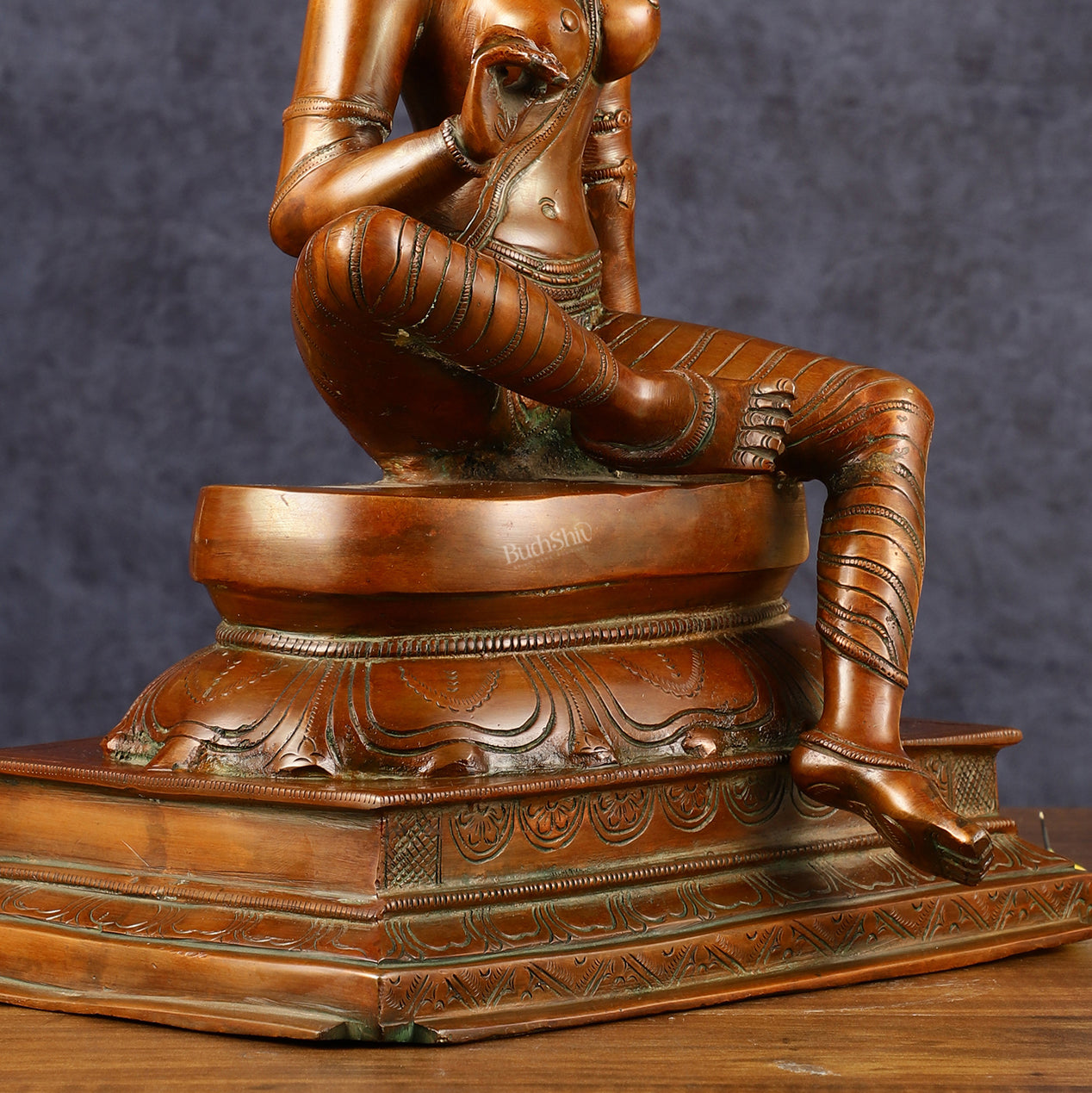 Pure Brass Seated Goddess Uma Parvati Idol | Height: 14 inch