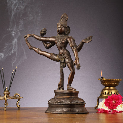 Pure Brass Dancing Shiva statue | 14" Height