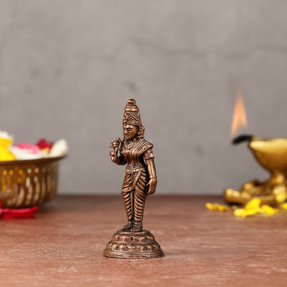 Pure Copper Meenakshi Amman Idol - 3-inch