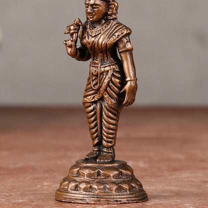 Pure Copper Meenakshi Amman Idol - 3-inch