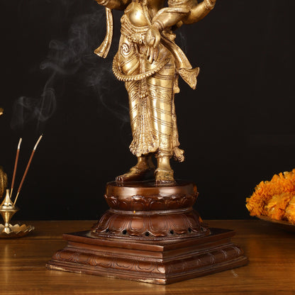 Brass Superfine Goddess Lakshmi Statue - 17.5" Exquisite Sculpture