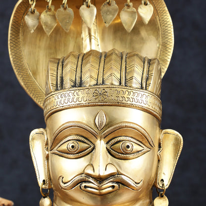 Elegant Brass Shiva with Mukhalingam and Naga Aura Statue – 13" Height