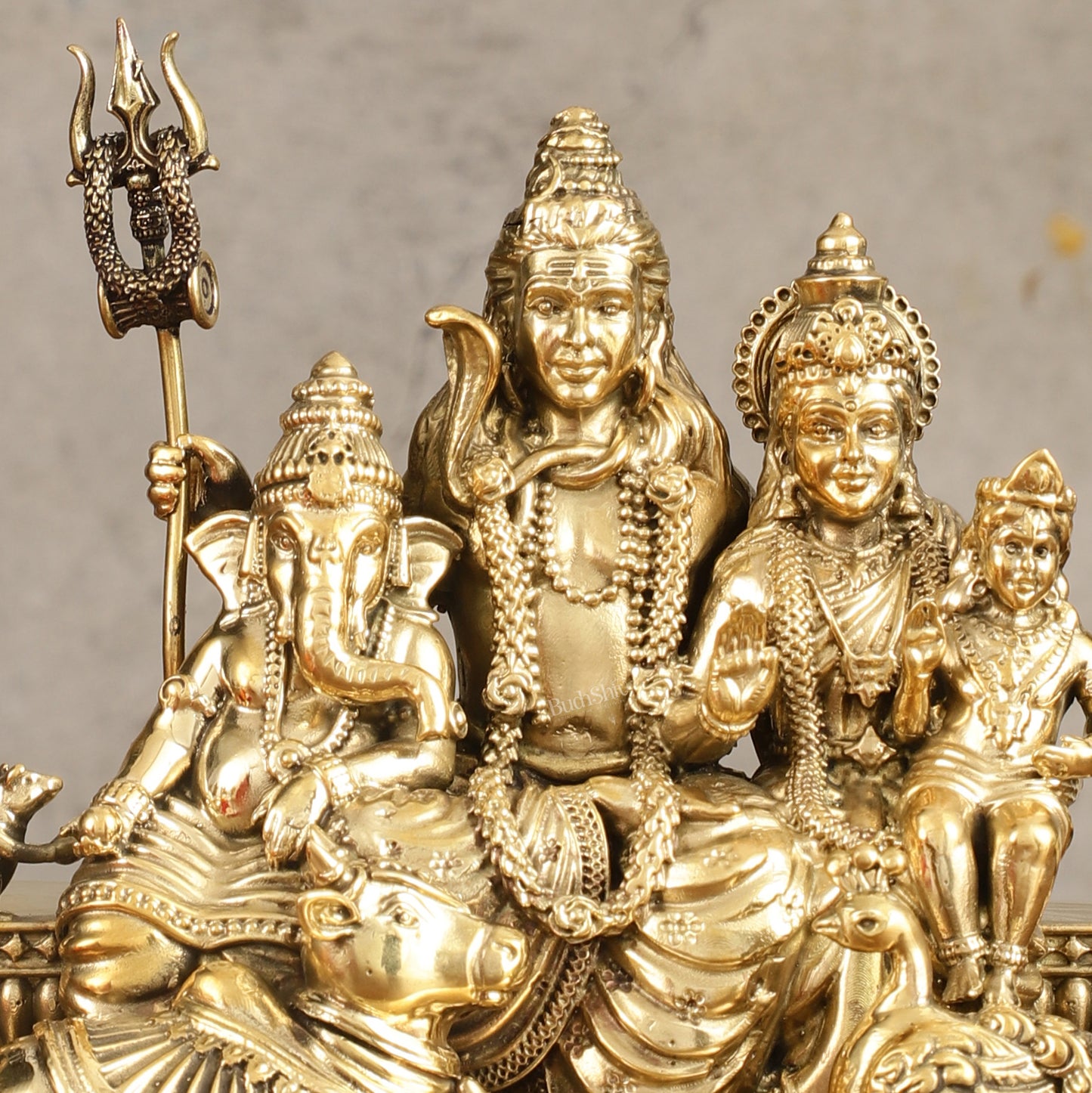 Pure Brass Superfine Shiv Parivar Idol - 5 in Height