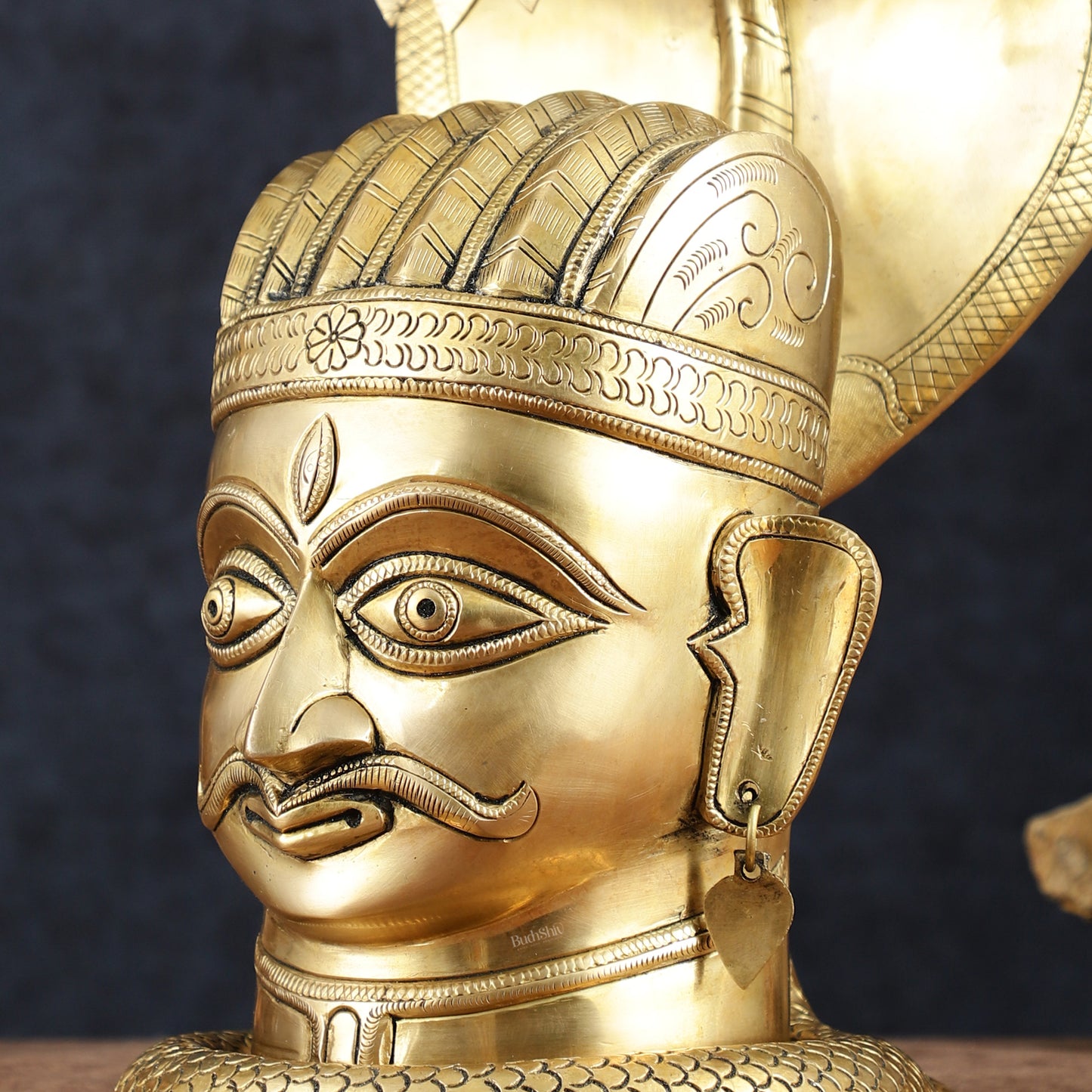 Elegant Brass Shiva with Mukhalingam and Naga Aura Statue – 13" Height