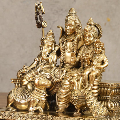 Pure Brass Superfine Shiv Parivar Idol - 5 in Height