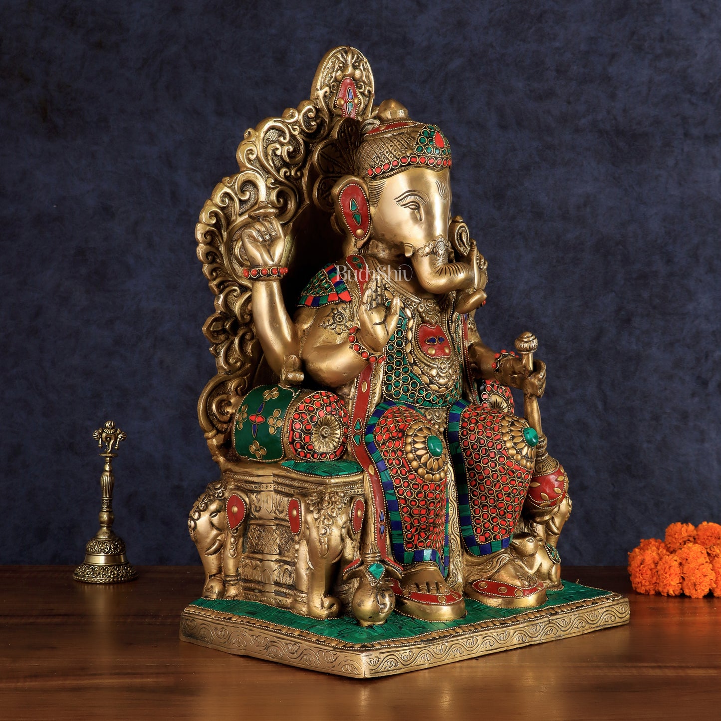 Brass Lalbaug Ka Raja Ganapati Statue - 17"