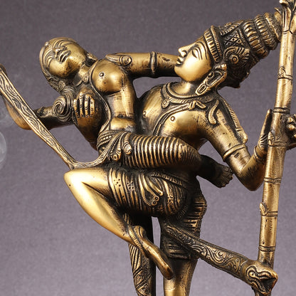 Brass Superfine Dancing Rati and Kaamdeva 13 inch