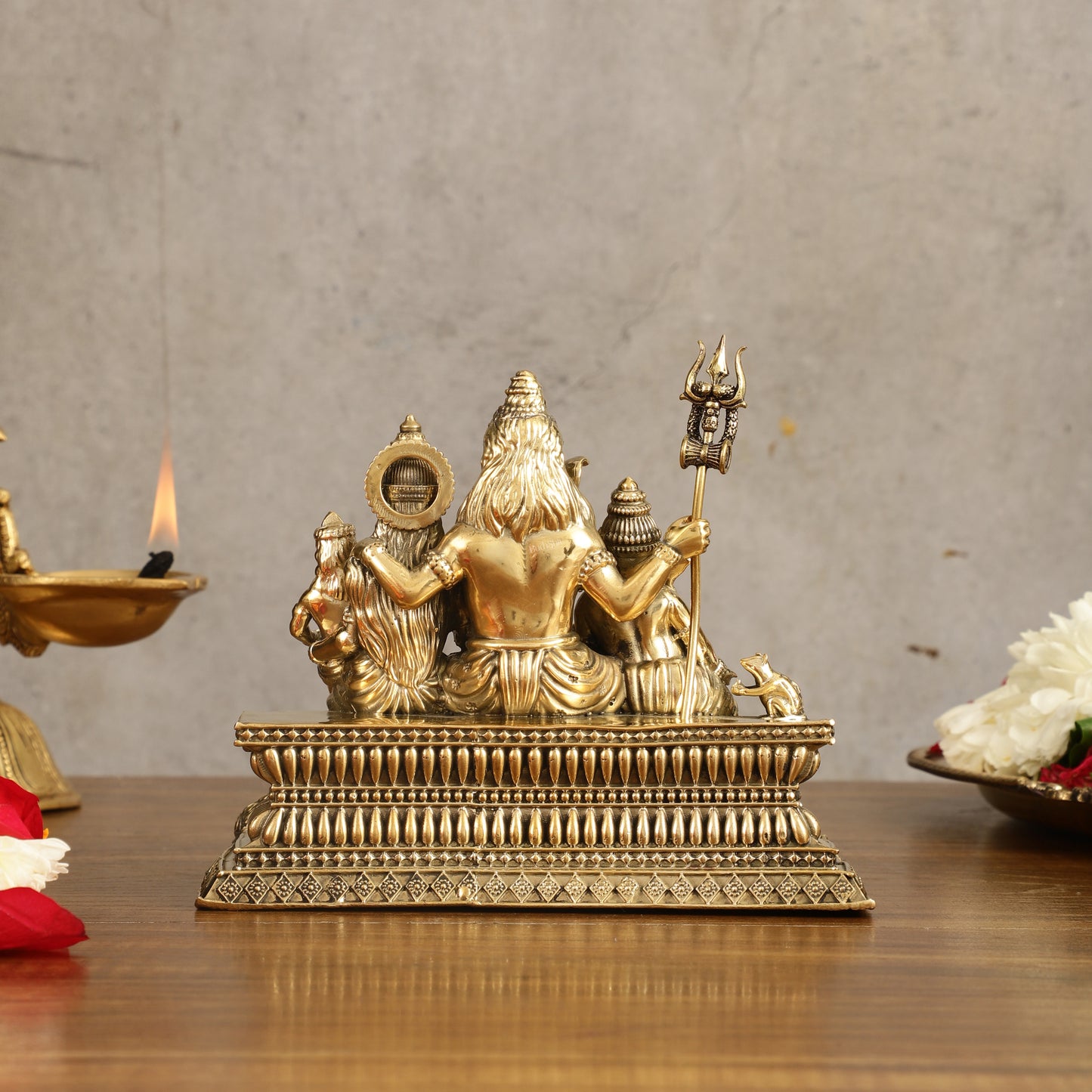 Pure Brass Superfine Shiv Parivar Idol - 5 in Height