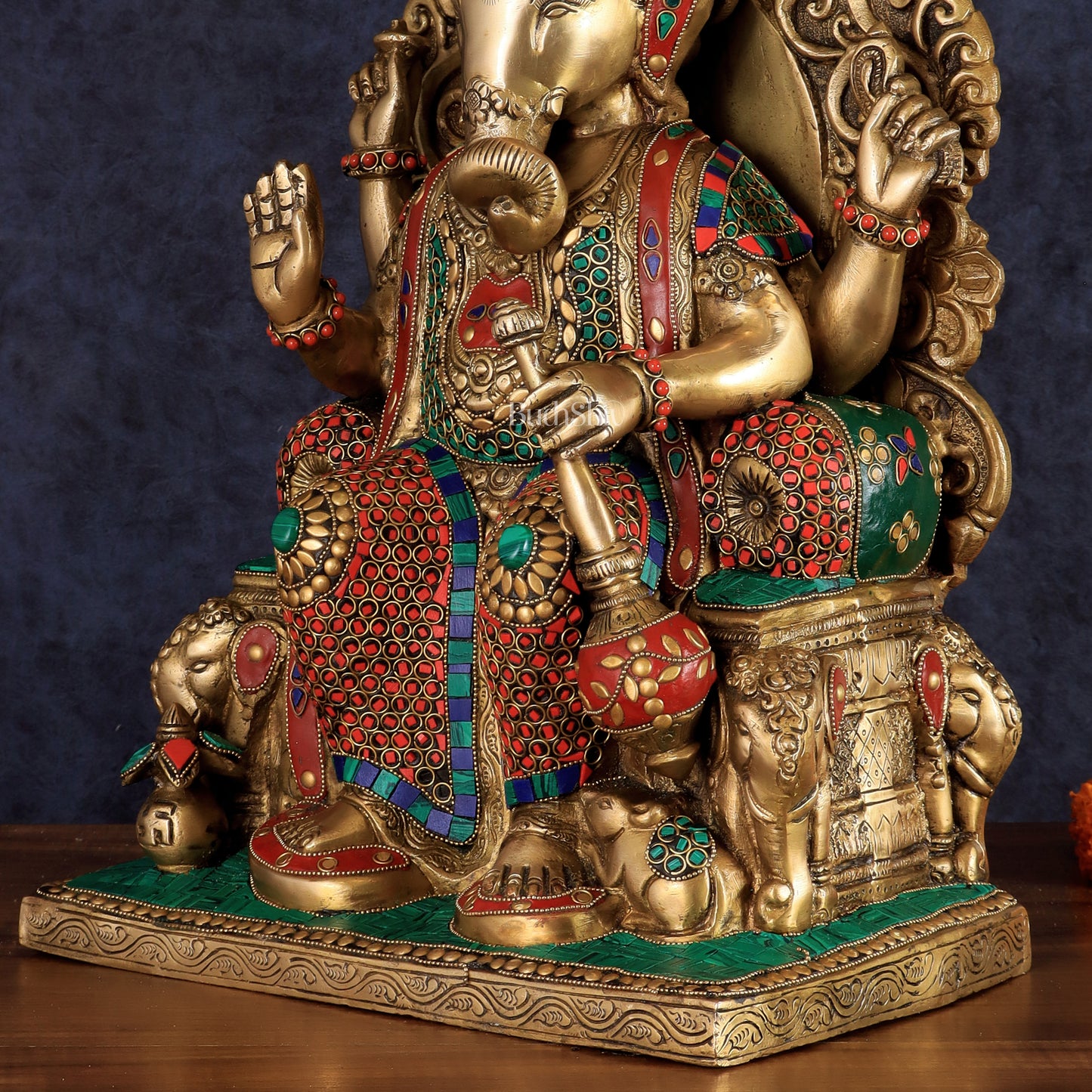 Brass Lalbaug Ka Raja Ganapati Statue - 17"