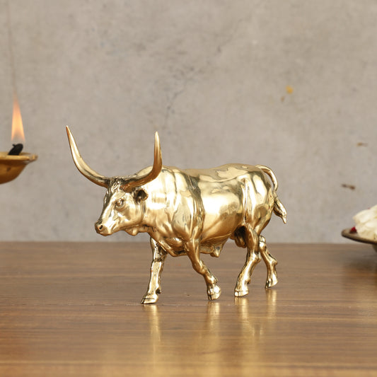 Pure Brass Bull Showpiece Vastu Special - 3.5 in Height