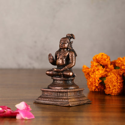 Pure Copper Swamy Nammazhwar Idol - 3 Inches