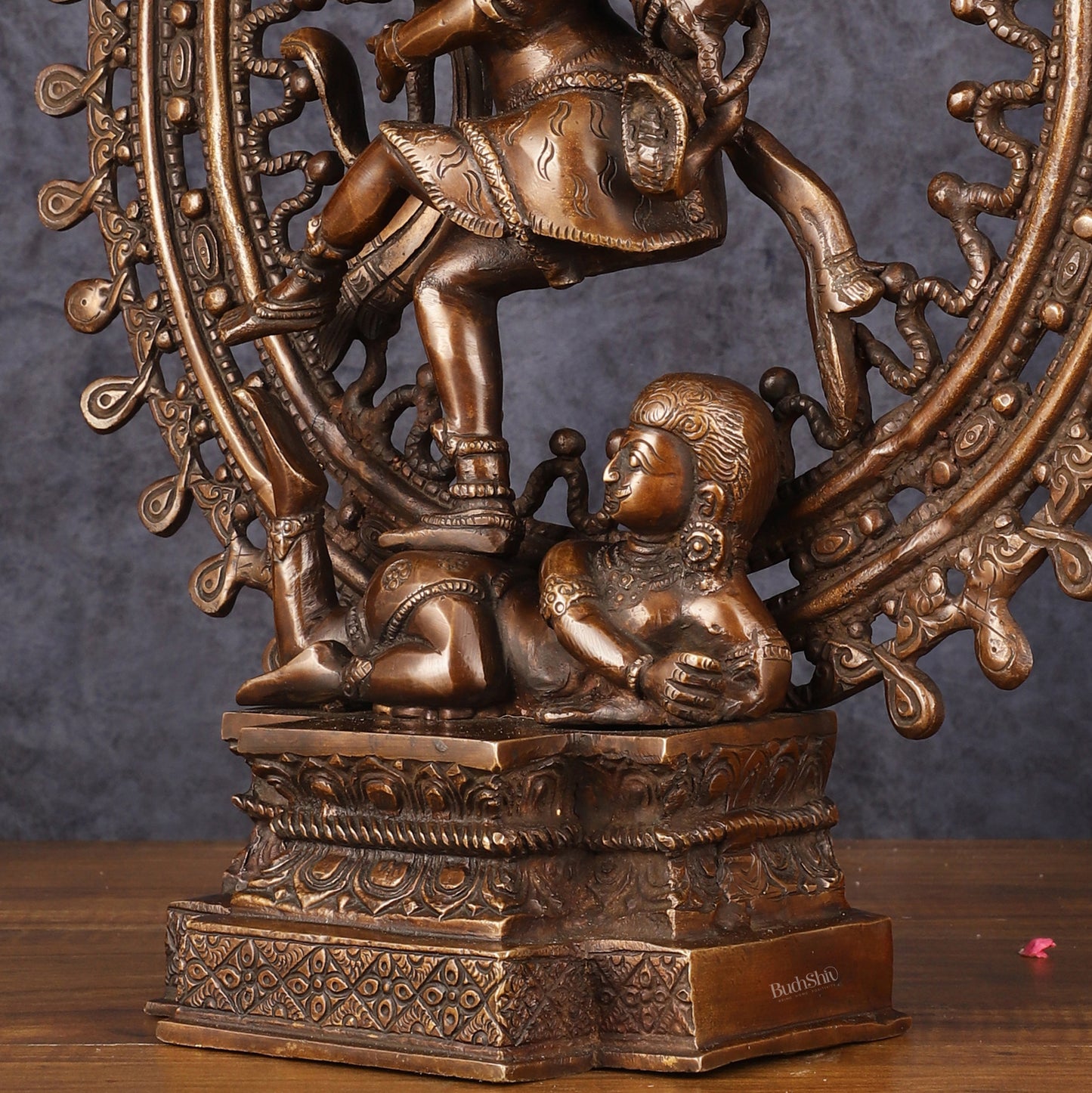 Vintage Brass Superfine Nataraja Statue with Beautiful Dreadlocks - 17" Divine Sculpture