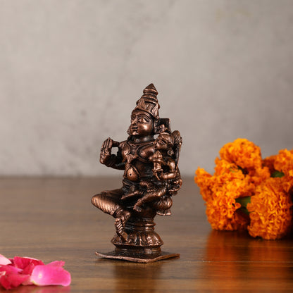 Pure Copper Relaxed Sita Ram Idol - 4 Inches