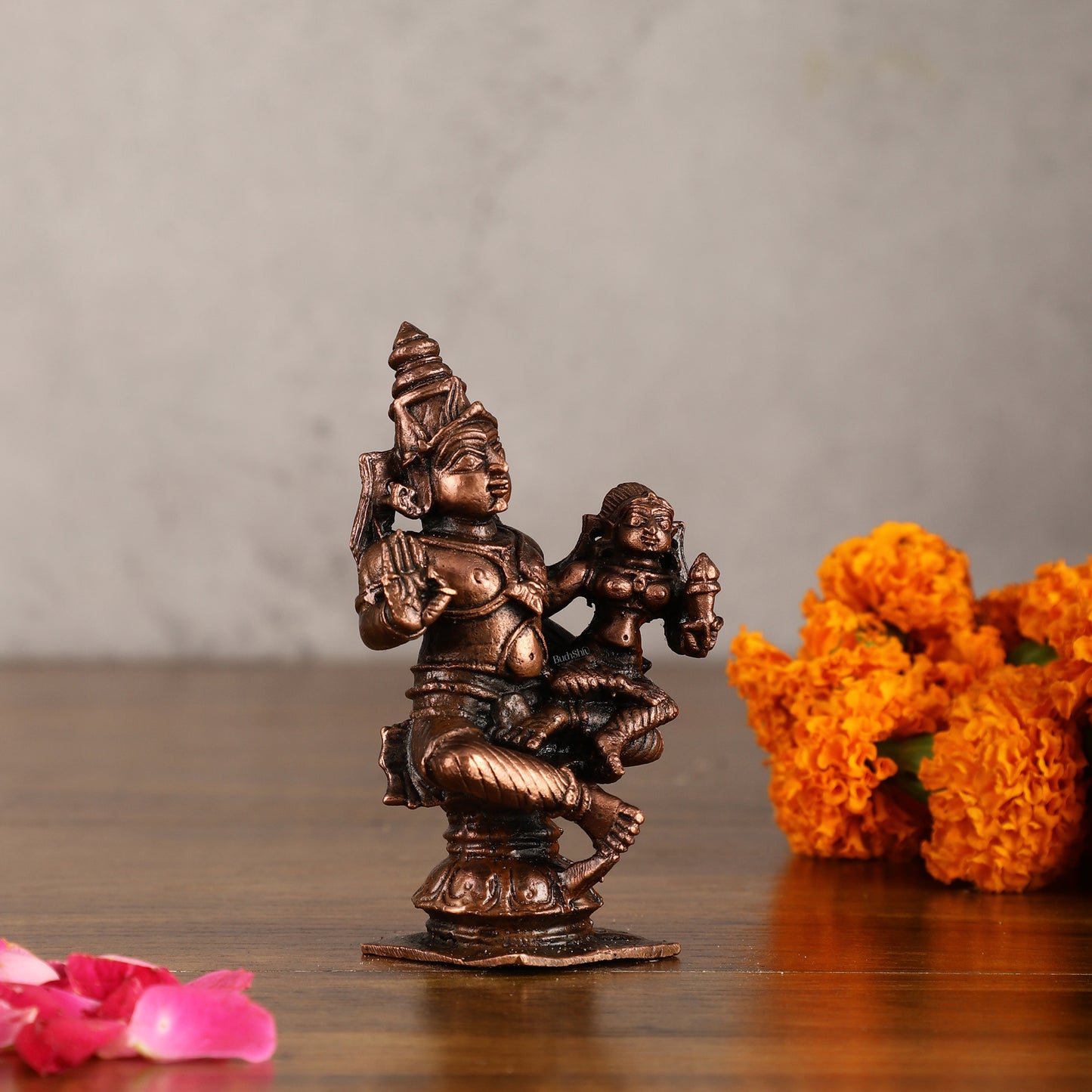 Pure Copper Relaxed Sita Ram Idol - 4 Inches