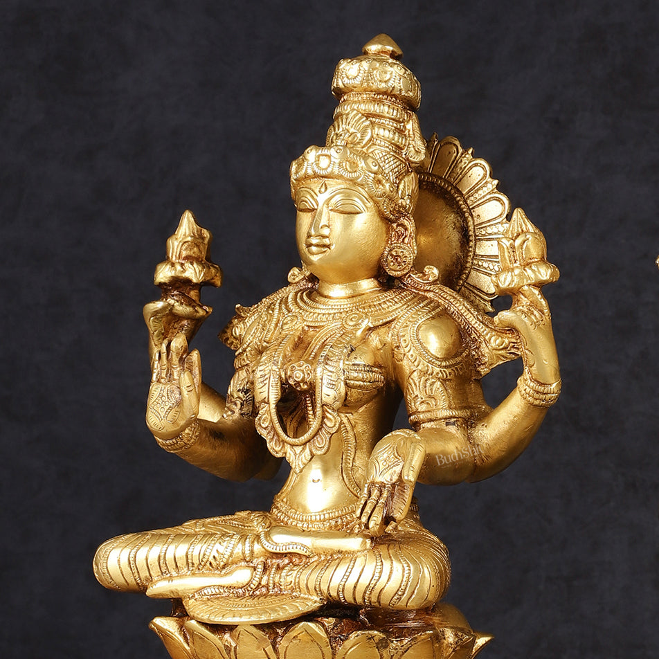 Brass Ganesh Lakshmi Pair - 12 inch