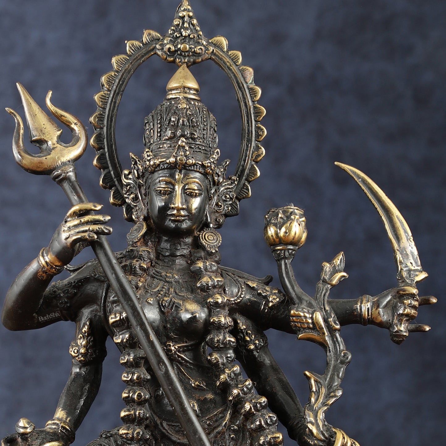 Indonesian Bronze Rare Dancing Mahakali Ma Statue | Height: 16.5 inch black edition