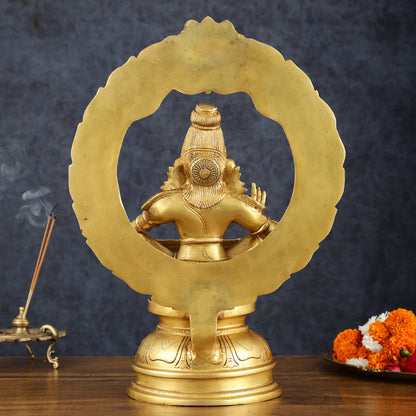 Brass Lord Ayyappa Swamy Ayyappan Statue - 18"