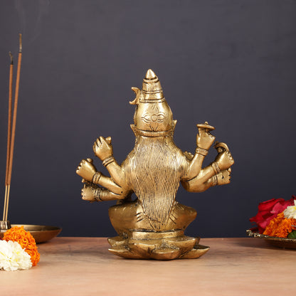 Brass Varahi amman statue 6" matte gold