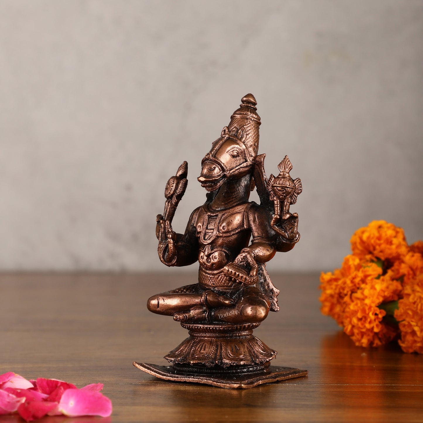 Pure Copper Hayagriva Idol - 5 Inches