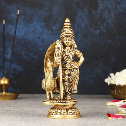 Superfine Pure Brass Balamurugan Idol - 6 inch