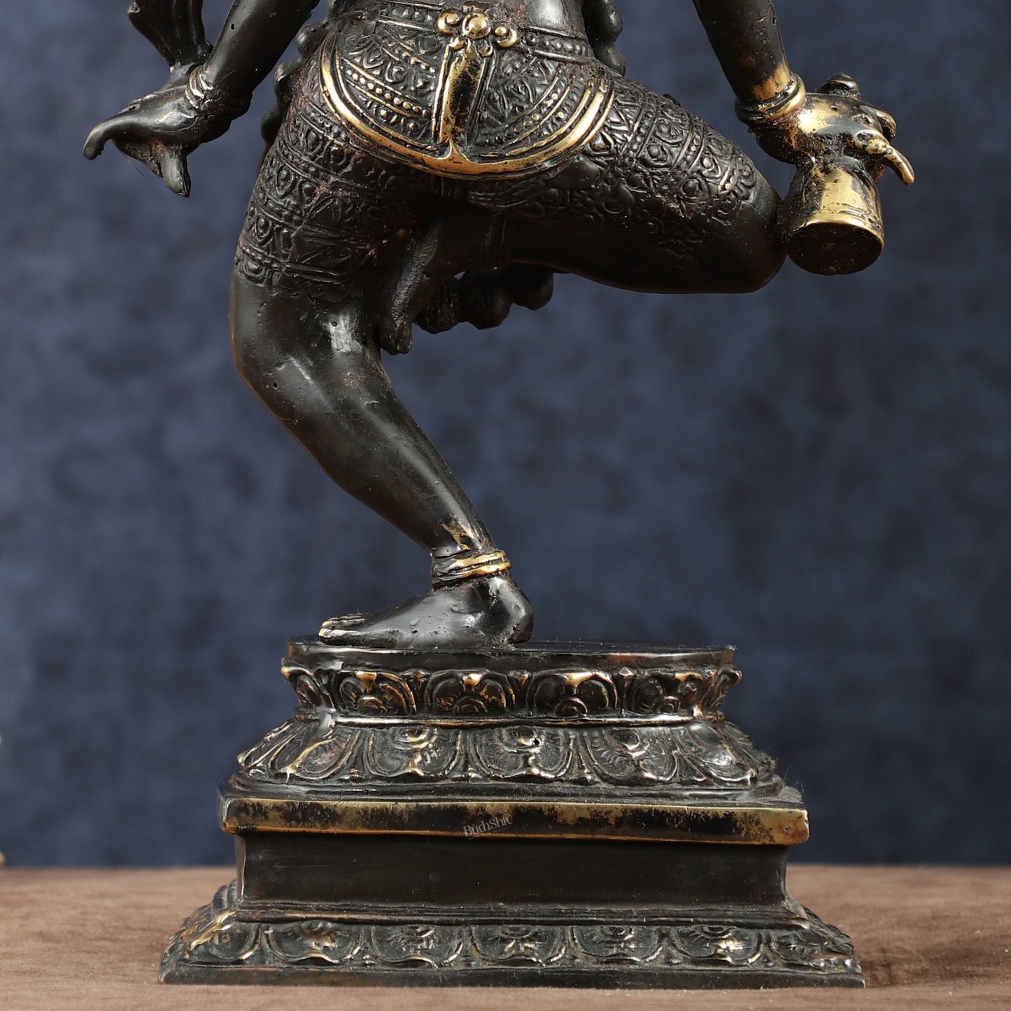 Indonesian Bronze Rare Dancing Mahakali Ma Statue | Height: 16.5 inch black edition