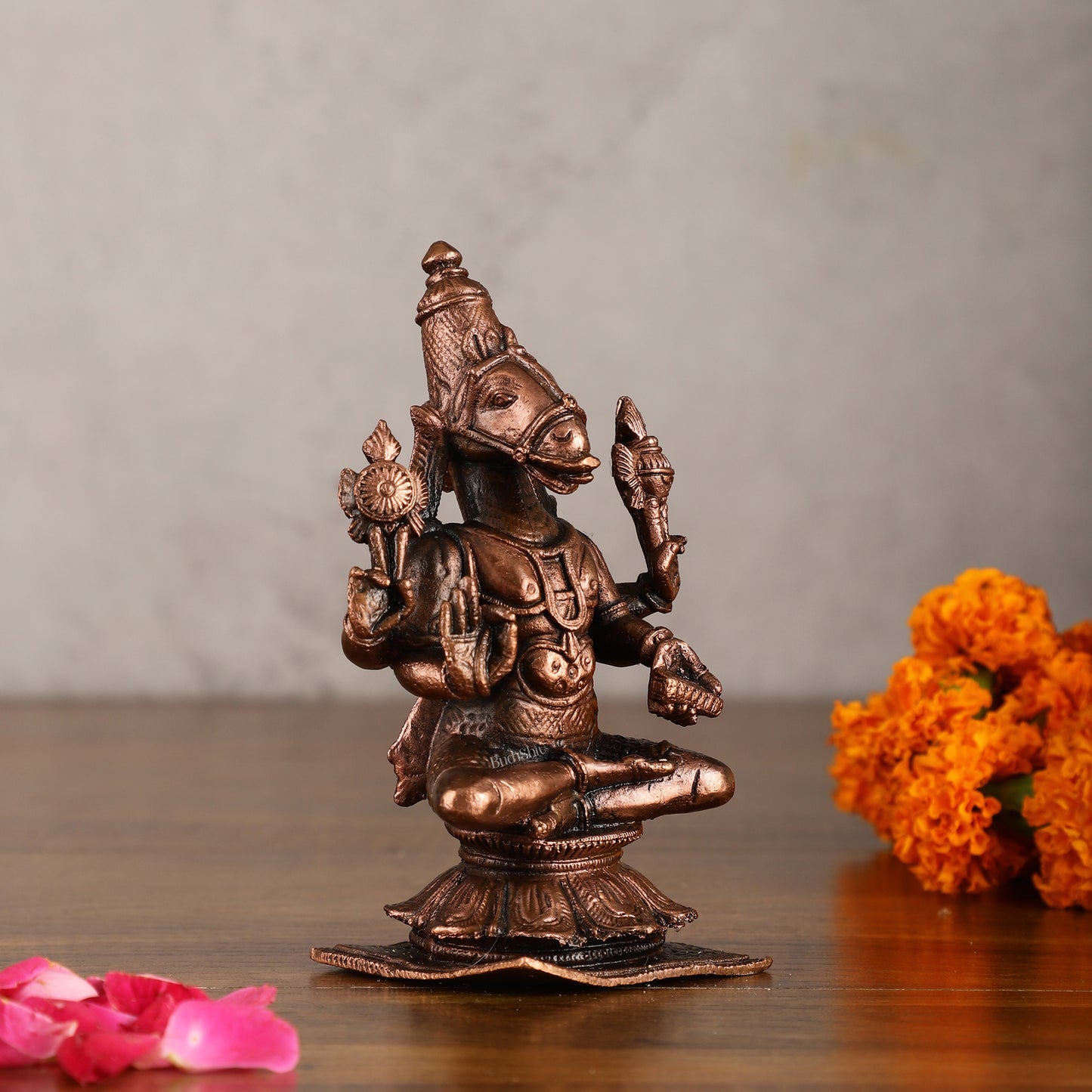 Pure Copper Hayagriva Idol - 5 Inches