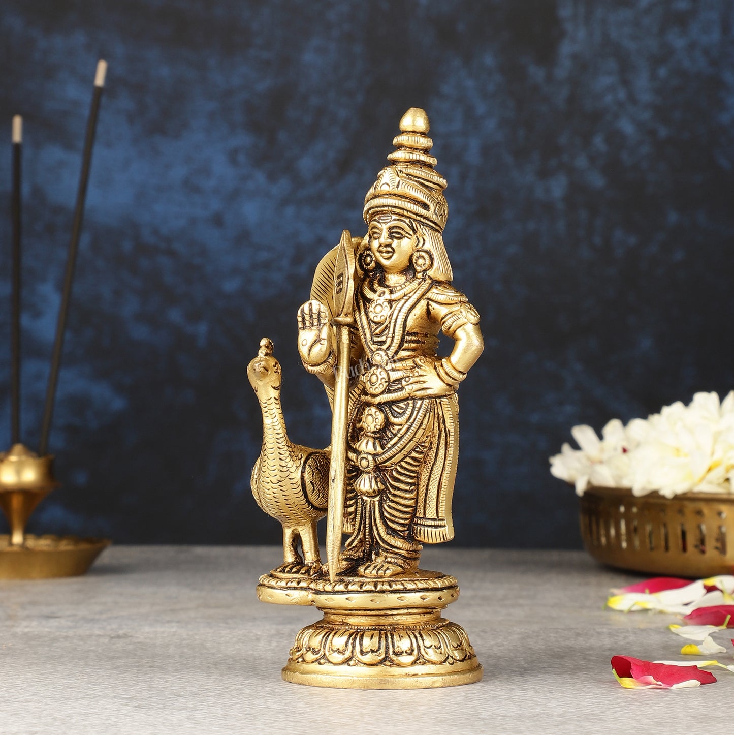 Superfine Pure Brass Balamurugan Idol - 6 inch