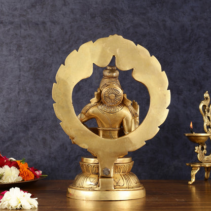 Pure Brass Superfine Ayyappa Swamy Idol - 12"