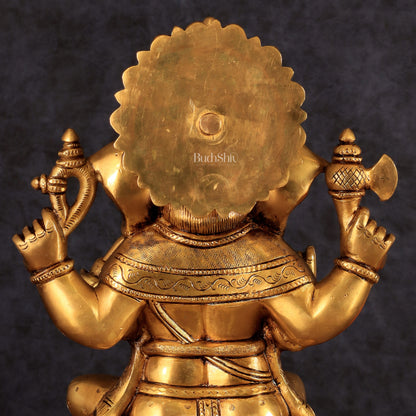 Pure Brass Ganesha Statue - 11 Inch