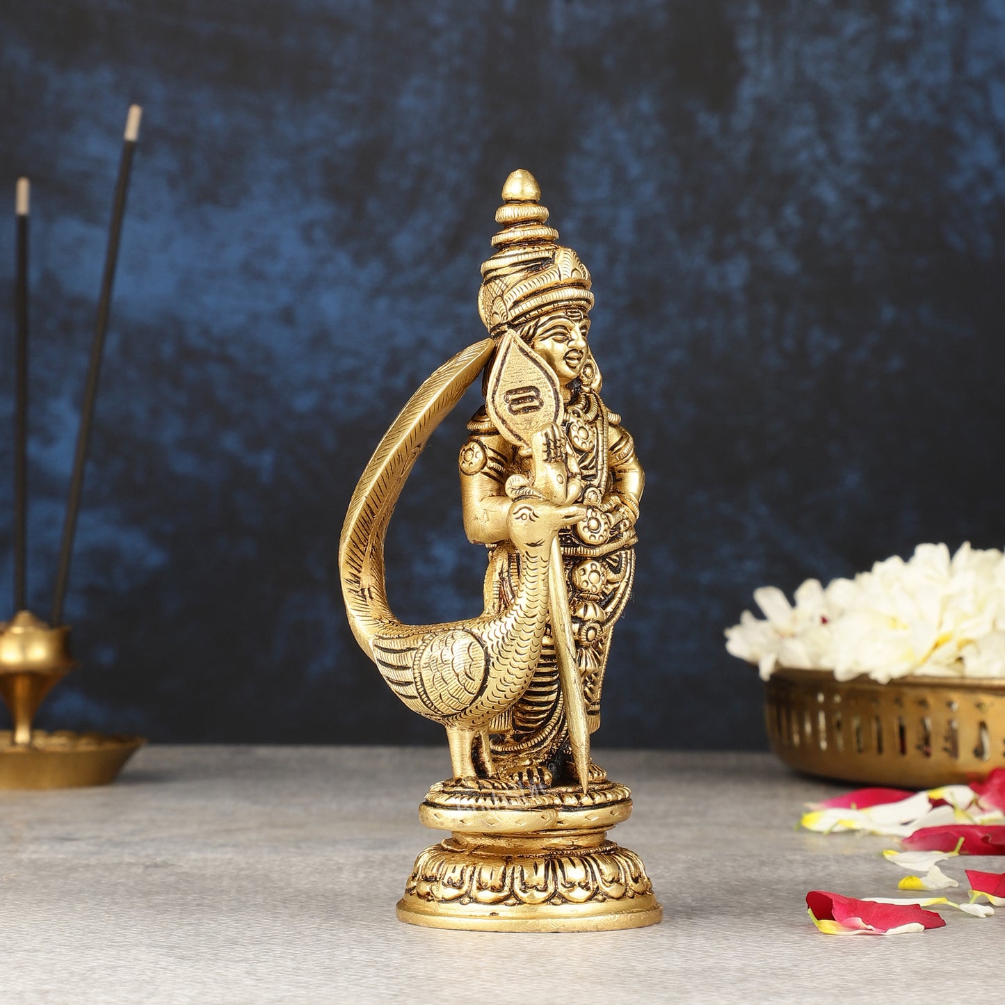 Superfine Pure Brass Balamurugan Idol - 6 inch