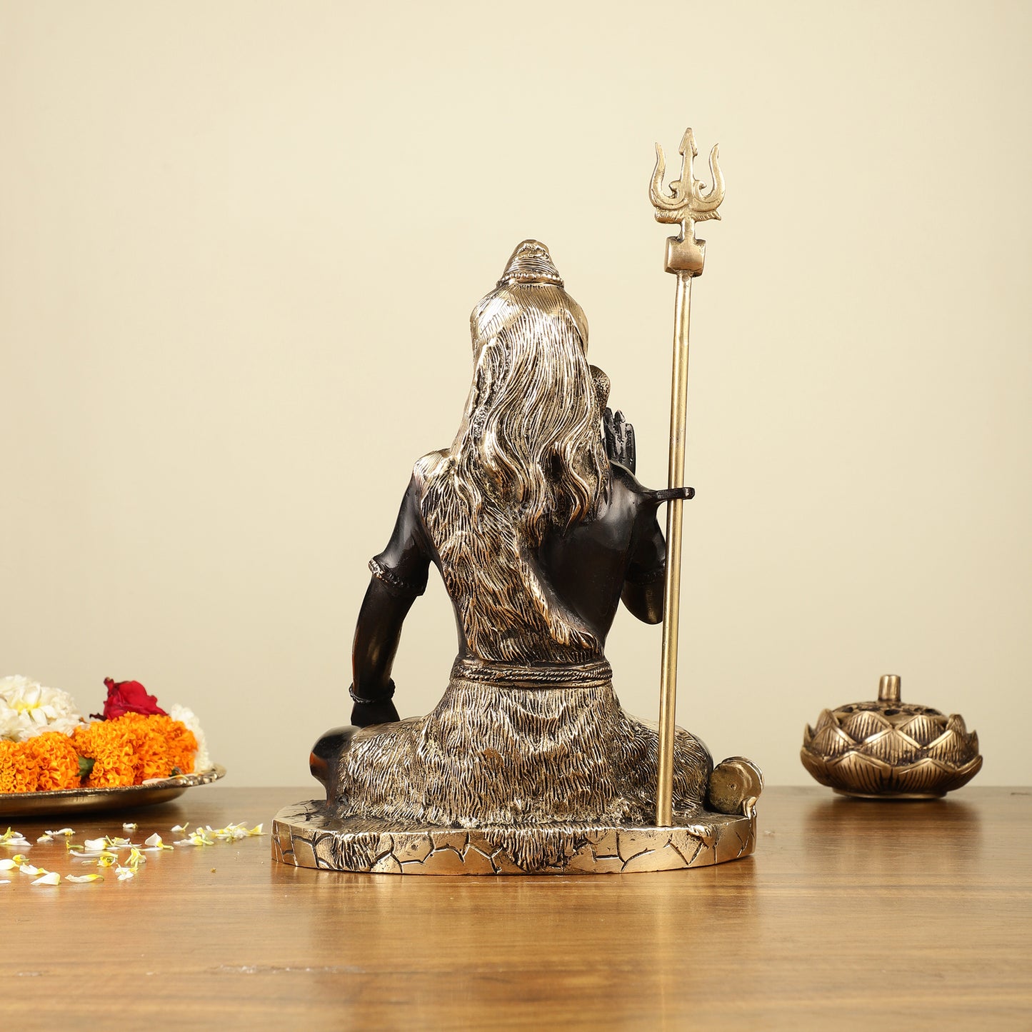 Brass Handcrafted Lord Shiva idol black tone | 9.5"