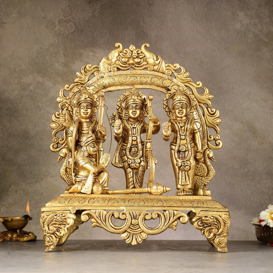 Brass Superfine Ram Darbar - Majestic 13-Inch Sculpture