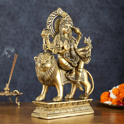 Exquisite Brass Superfine Goddess Durga Statue - 15 Inch