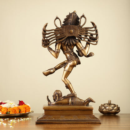 Antique Tone Brass Dancing Shiva Nataraja 14"