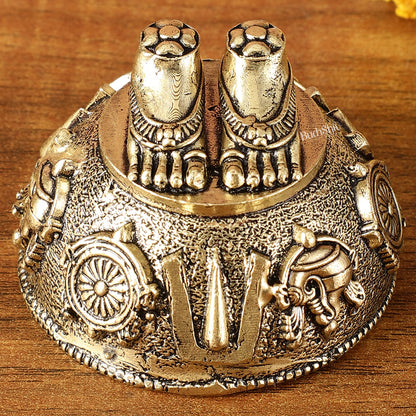 Pure Brass Superfine Lord Tirupati Balaji Feet Charan Paduka | 2 Inch Height