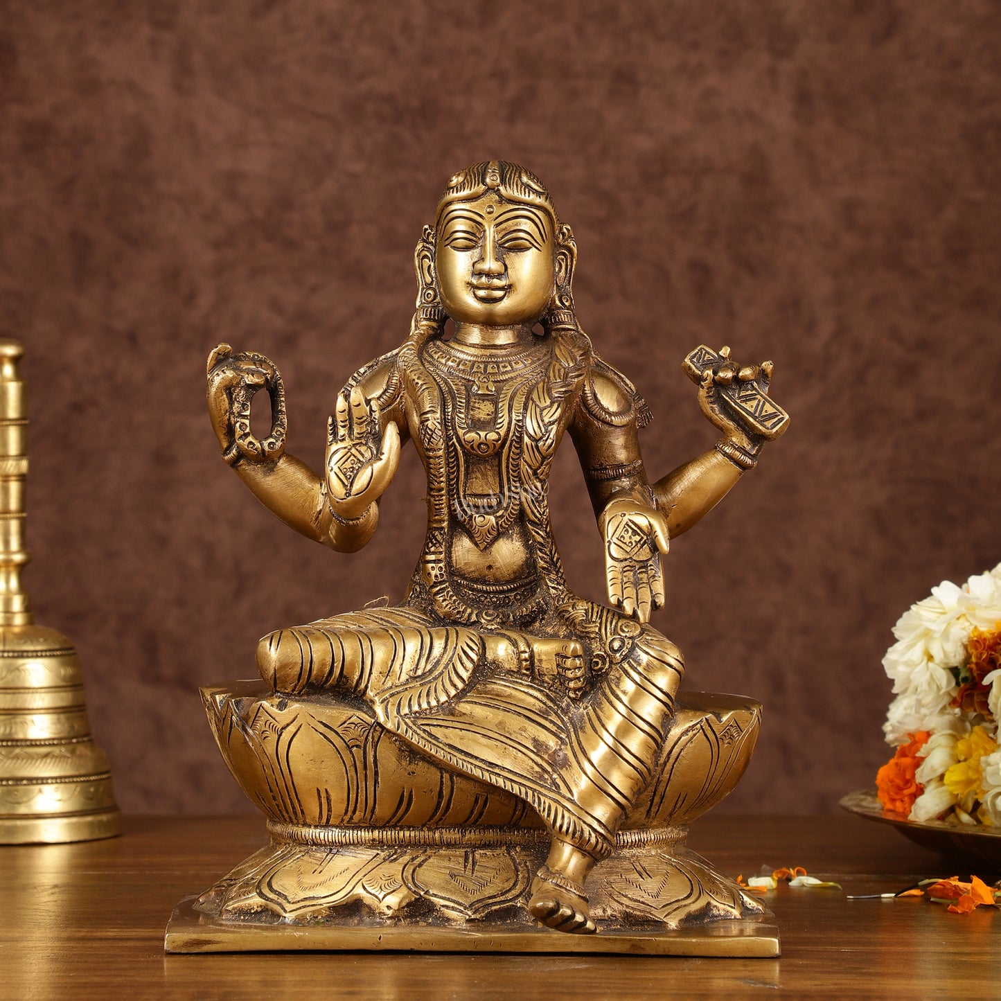 Exquisite Brass Bala Sundari Statue | Tripura Sundari | Height: 9 inch