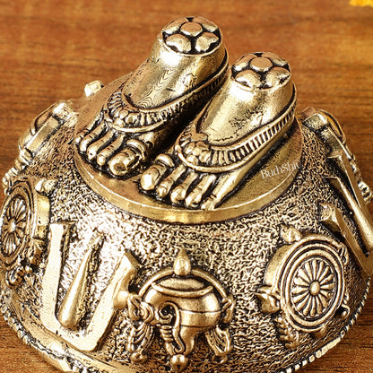 Pure Brass Superfine Lord Tirupati Balaji Feet Charan Paduka | 2 Inch Height