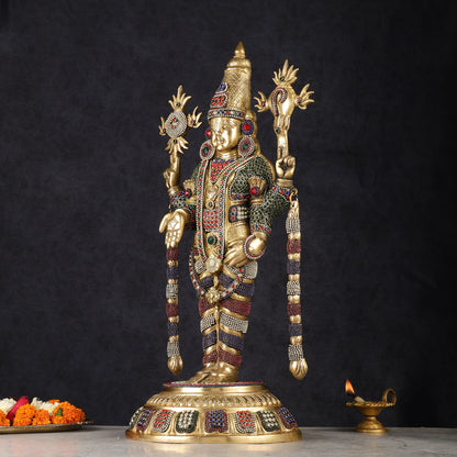 Brass Lord Tirupati Balaji Venkateshwara Swamy idol | 24 inch